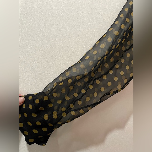 Yves Saint Laurent Sheer Polka Dot Blouse - Picture 5 of 8